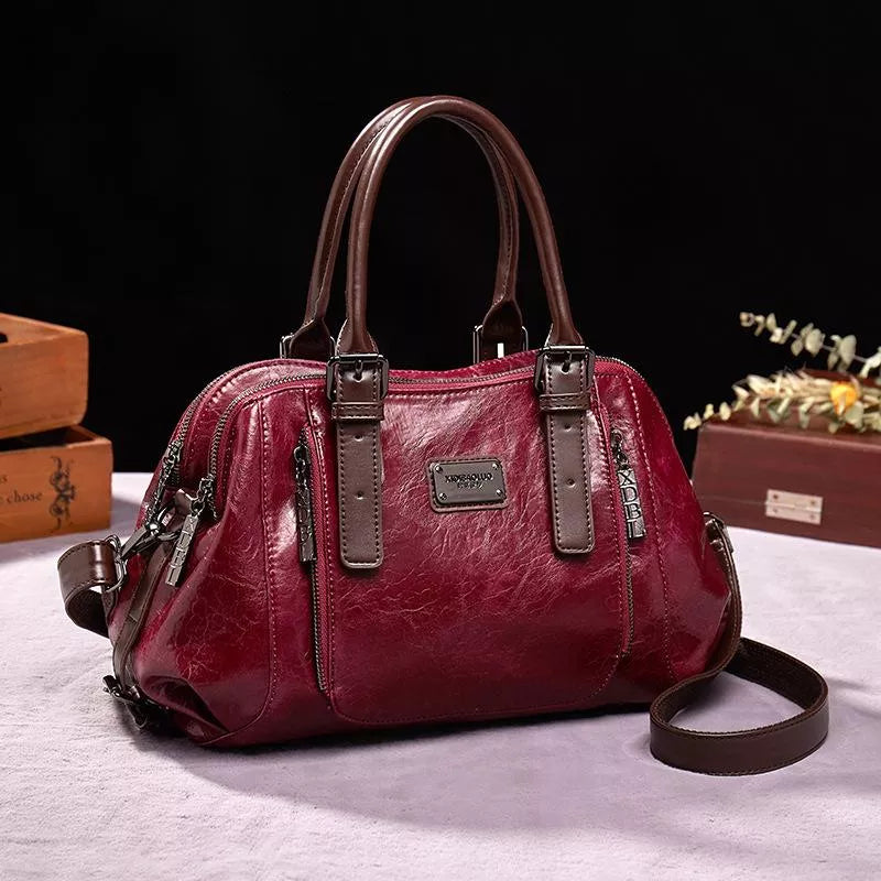 Silke - Luxe Groene Plantaardige Gelooide Leren Tas