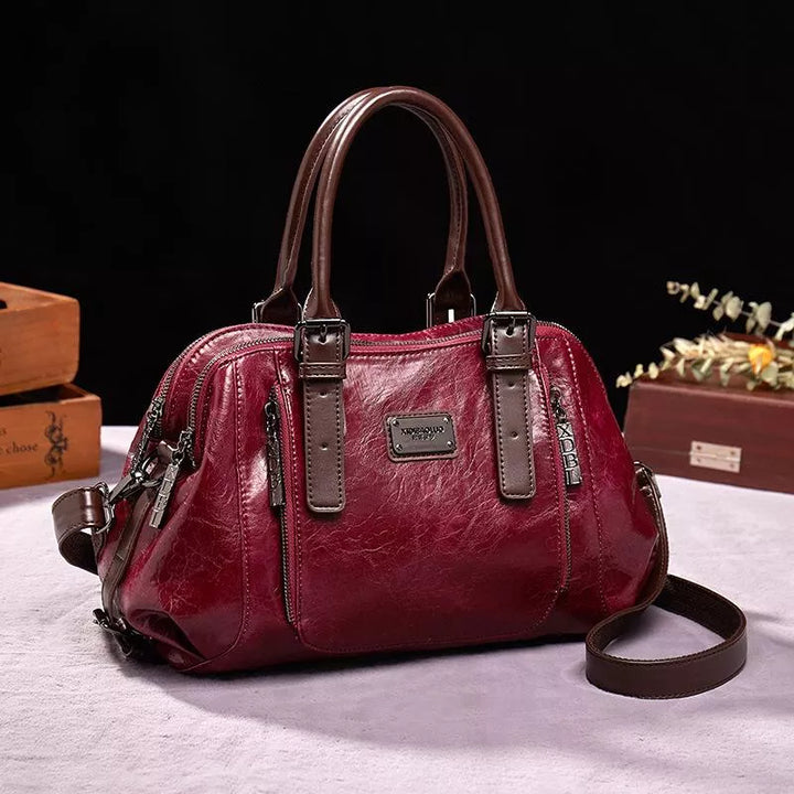 Silke - Luxe Groene Plantaardige Gelooide Leren Tas