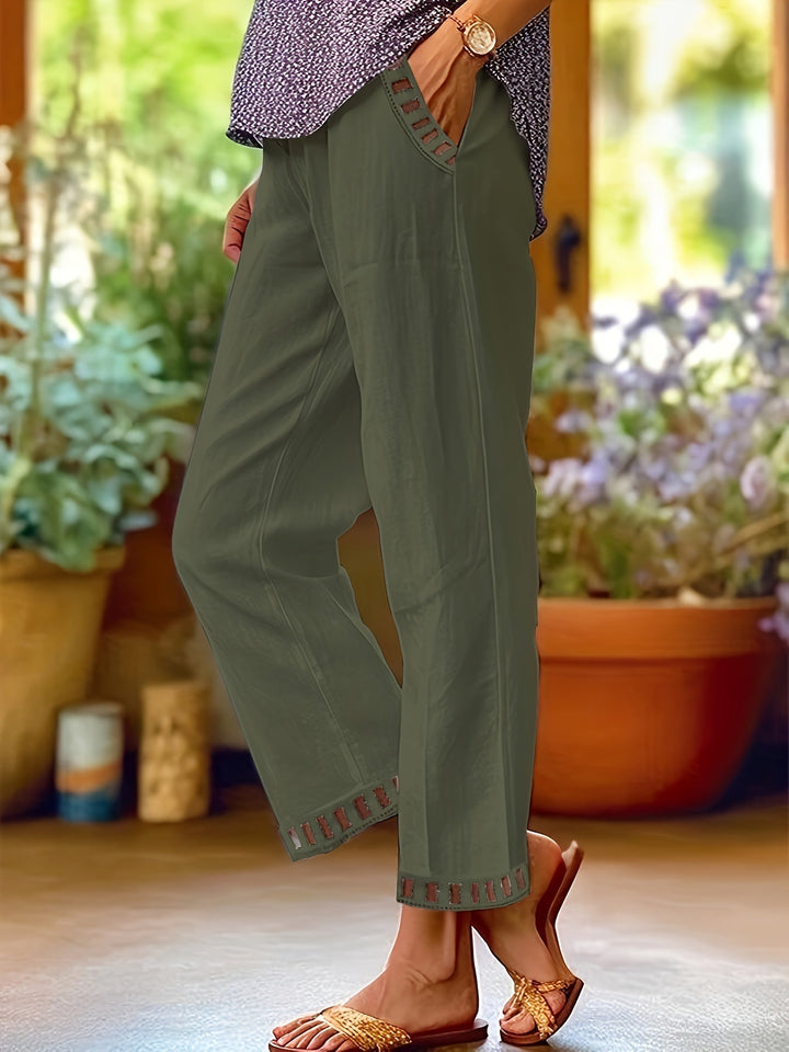 Wren – Ontspannen Cropped Broek met Contrastafwerking