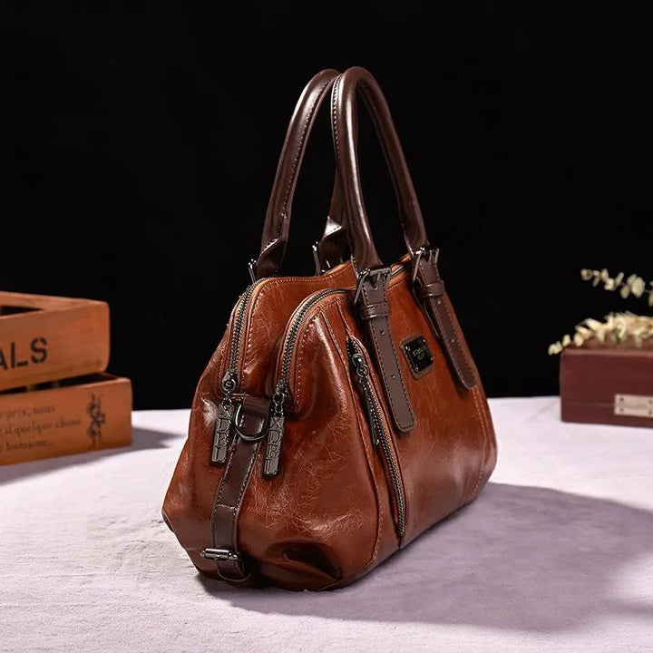 Silke - Luxe Groene Plantaardige Gelooide Leren Tas
