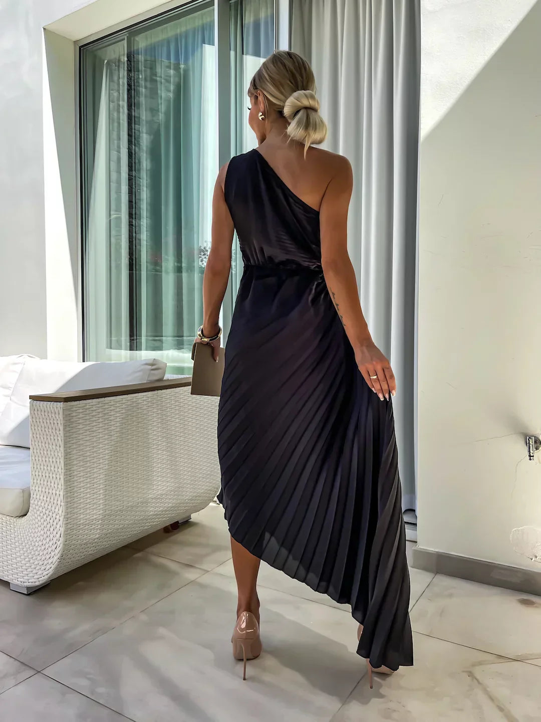 Eya™ | Elegante Bloemen Eén-Schouder Maxi Jurk
