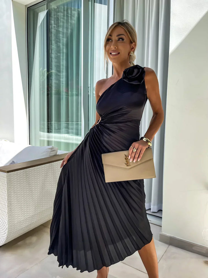 Eya™ | Elegante Bloemen Eén-Schouder Maxi Jurk