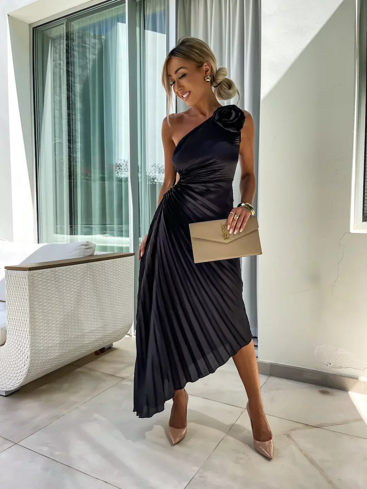 Eya™ | Elegante Bloemen Eén-Schouder Maxi Jurk