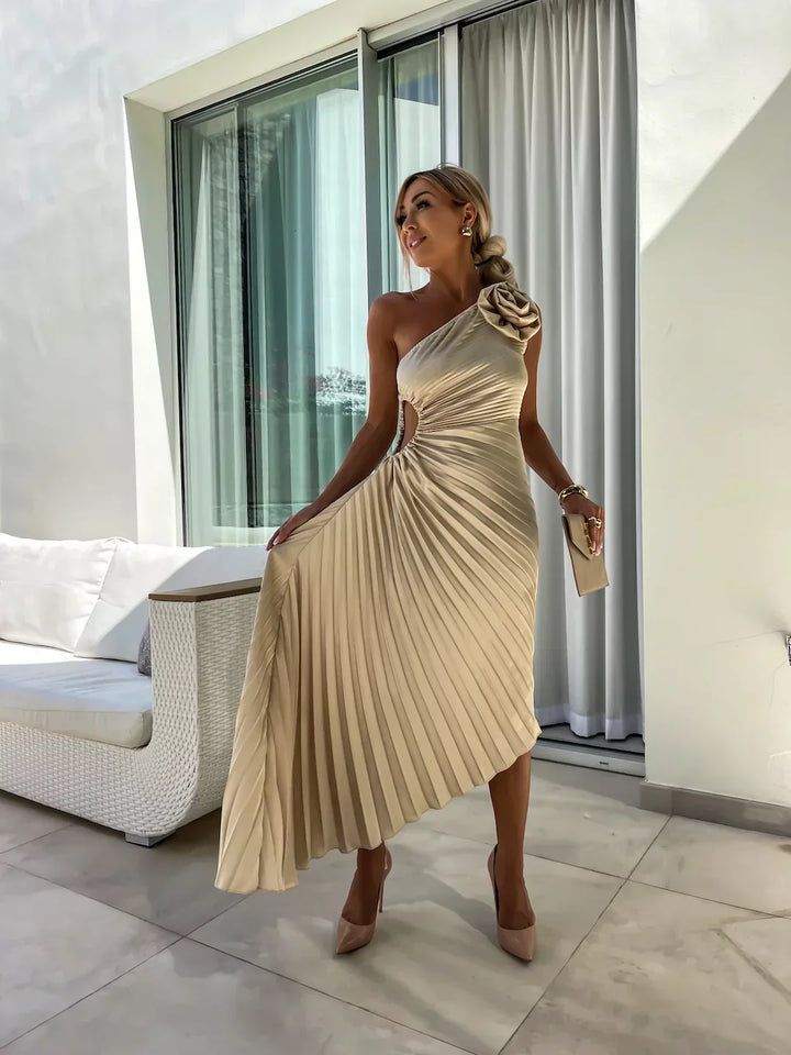 Eya™ | Elegante Bloemen Eén-Schouder Maxi Jurk