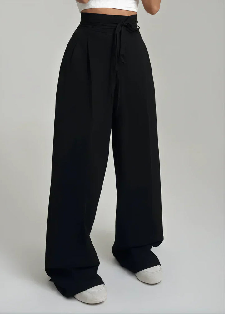 Josephine - Hoge Taille Broek met Brede Pijpen