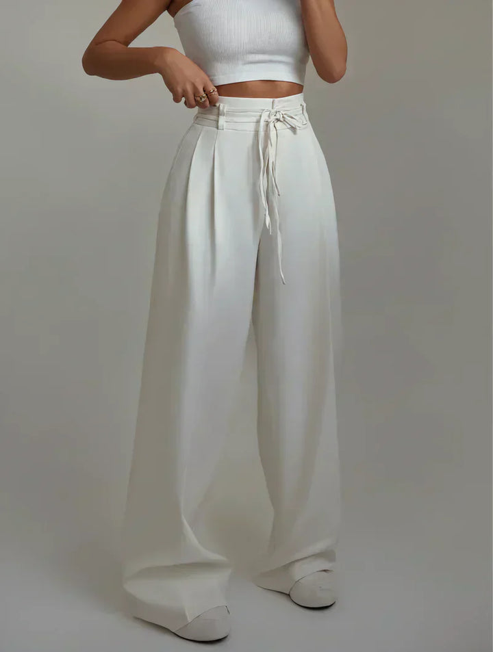 Josephine - Hoge Taille Broek met Brede Pijpen