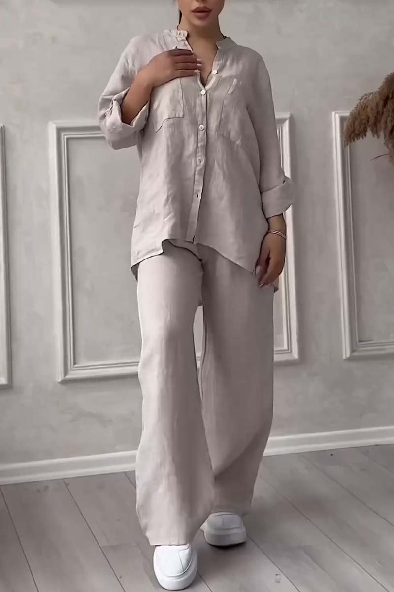 Fara - Luxe Katoen & Linnen Ensemble – Shirt & Broek Set