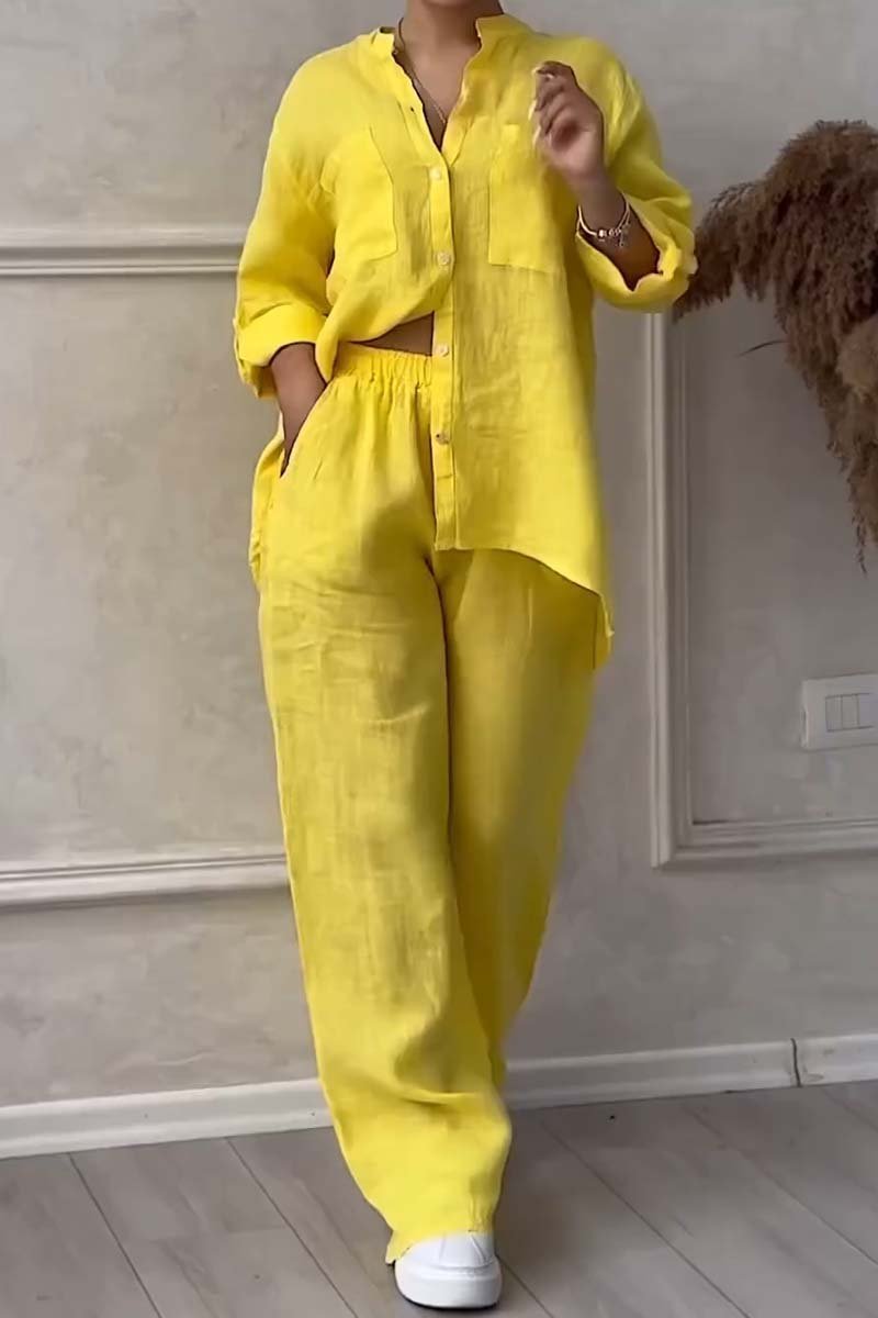 Fara - Luxe Katoen & Linnen Ensemble – Shirt & Broek Set