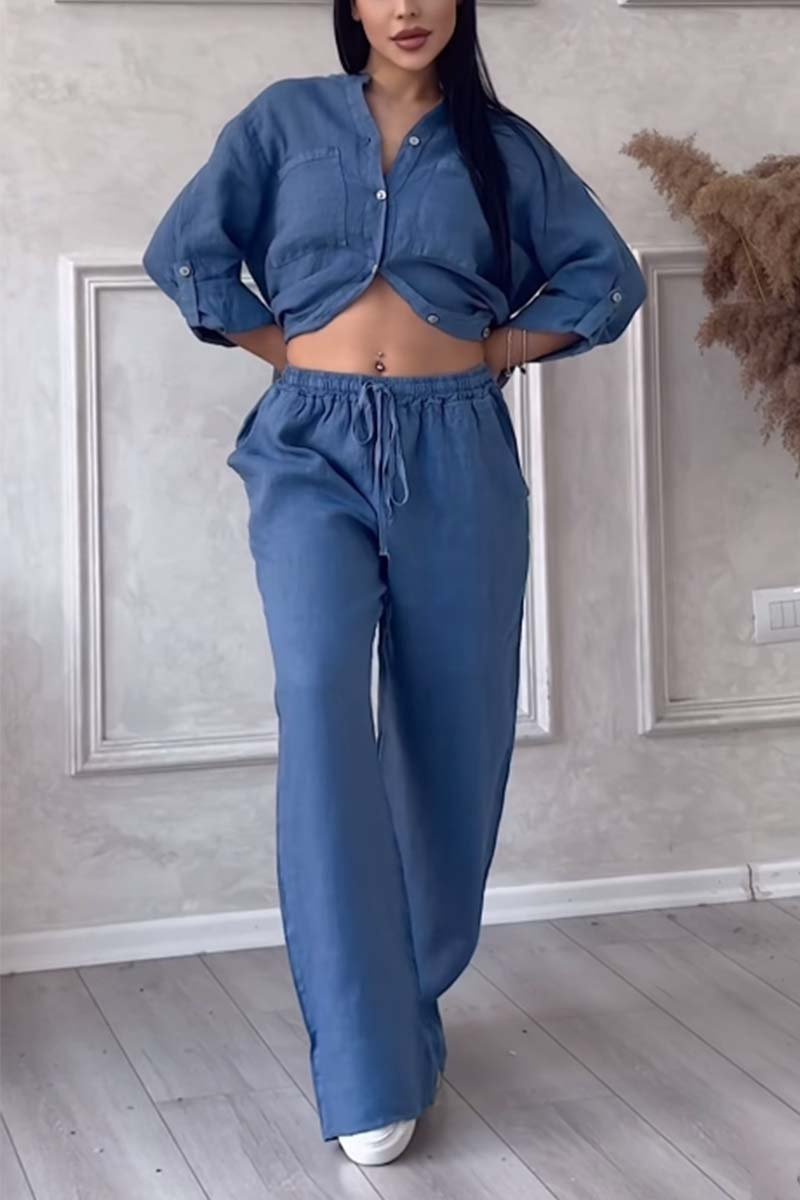 Fara - Luxe Katoen & Linnen Ensemble – Shirt & Broek Set