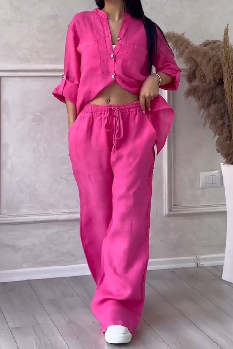 Fara - Luxe Katoen & Linnen Ensemble – Shirt & Broek Set