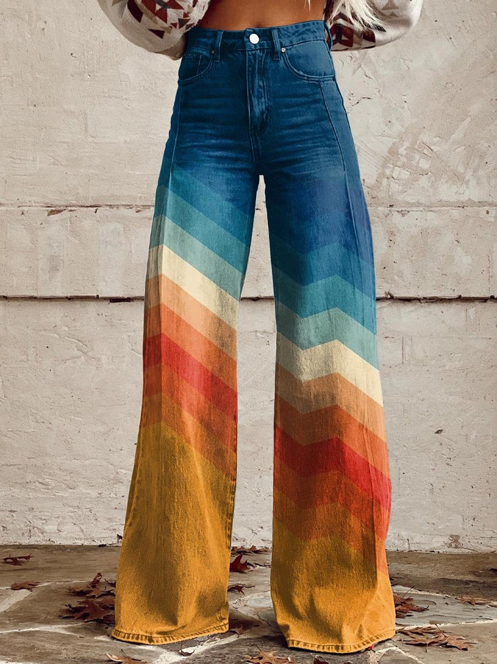LÉA | Elegante en Moderne Retro Zigzag Broek