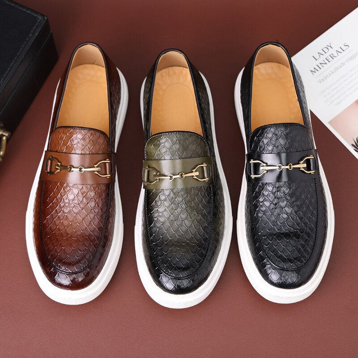GIOVANNI™ - NoirVerde Couture Leren Loafers