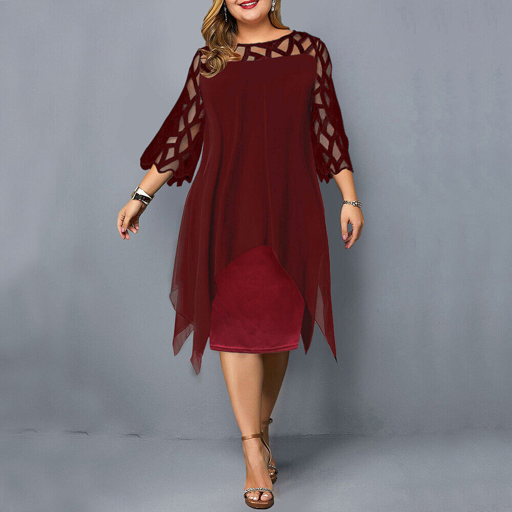 Kirsty | Chic Plus Size Midi Jurk Voor Moderne Vrouwen