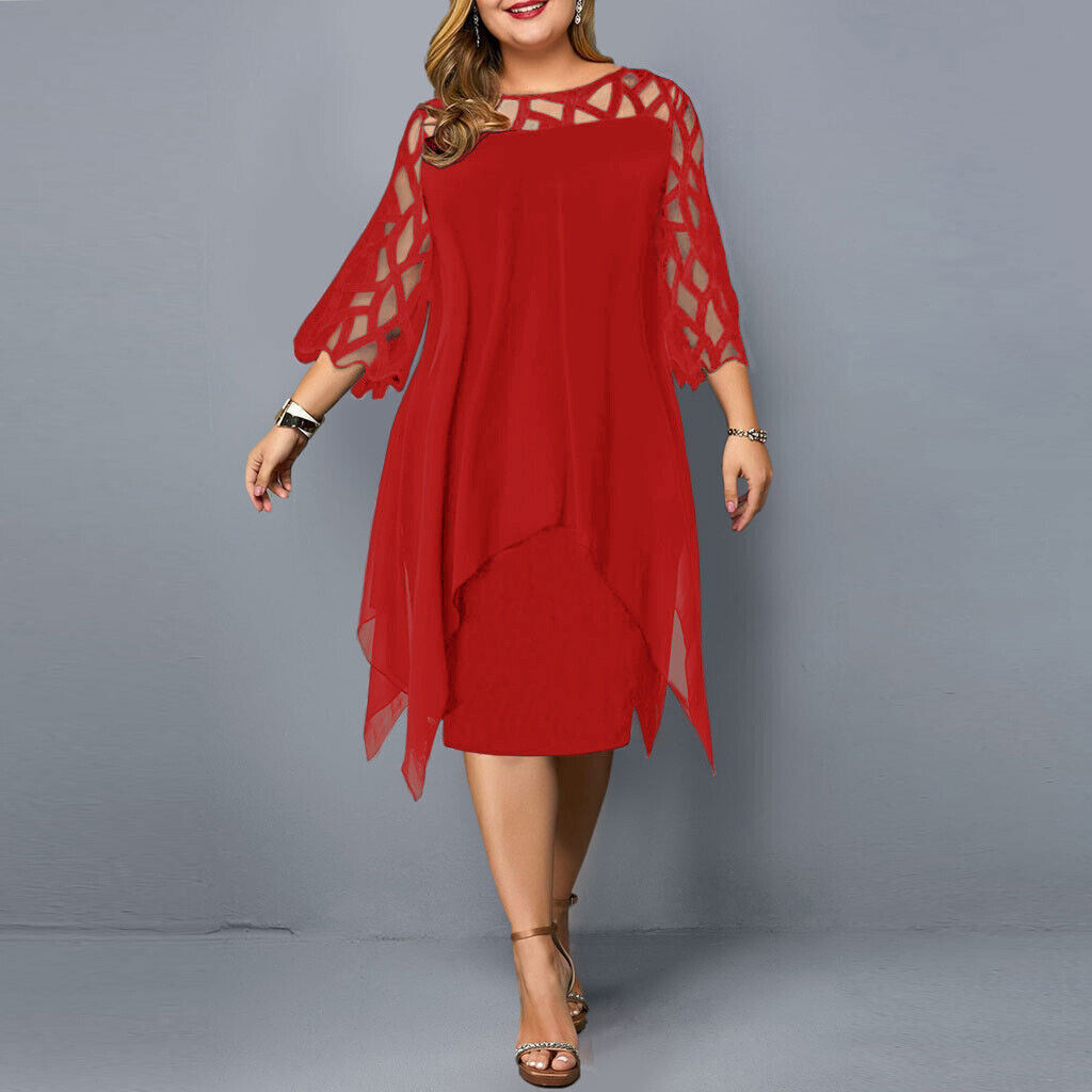 Kirsty | Chic Plus Size Midi Jurk Voor Moderne Vrouwen