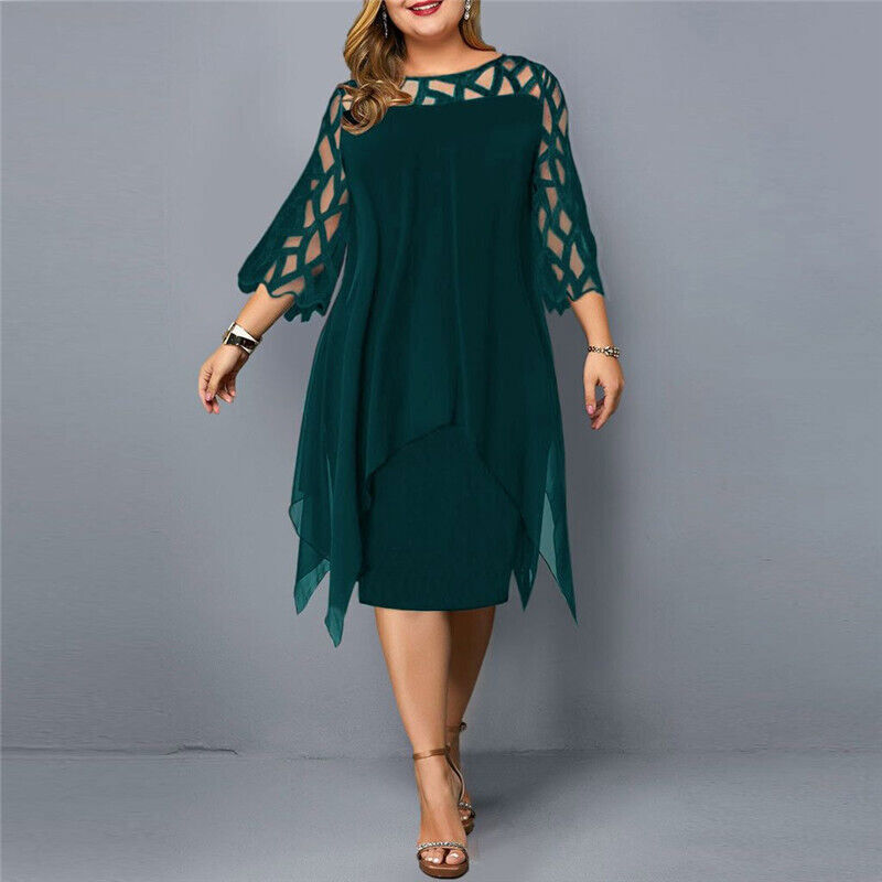 Kirsty | Chic Plus Size Midi Jurk Voor Moderne Vrouwen