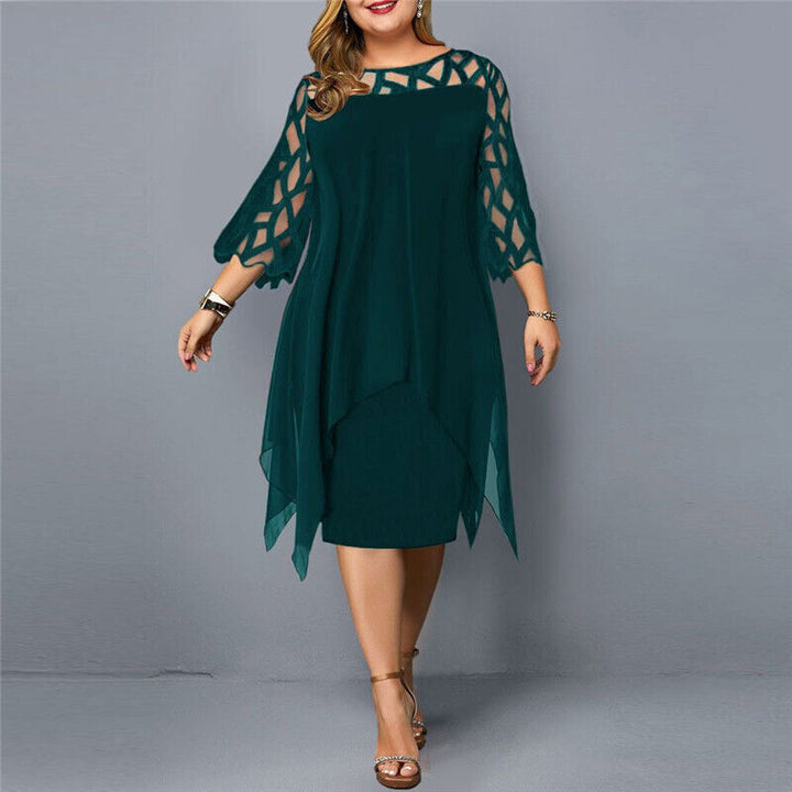 Kirsty | Chic Plus Size Midi Jurk Voor Moderne Vrouwen