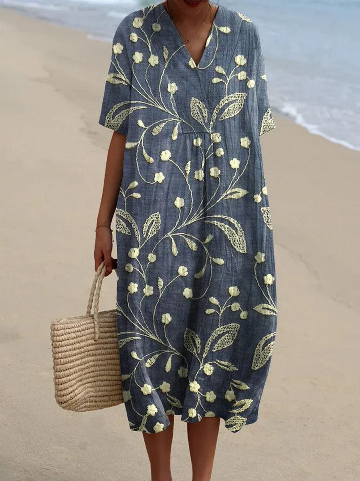 Enora | Geborduurde Bloemdress
