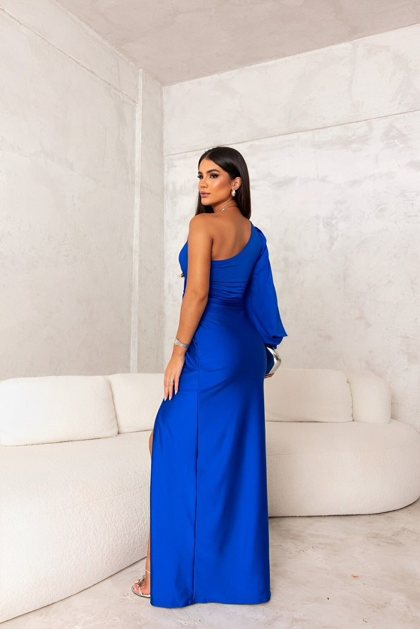 Mila™ | Elegante Satijnen Jurk met Zijsplit